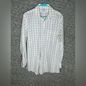 White squared pattern Brooks Brothers button down shirt 15.5